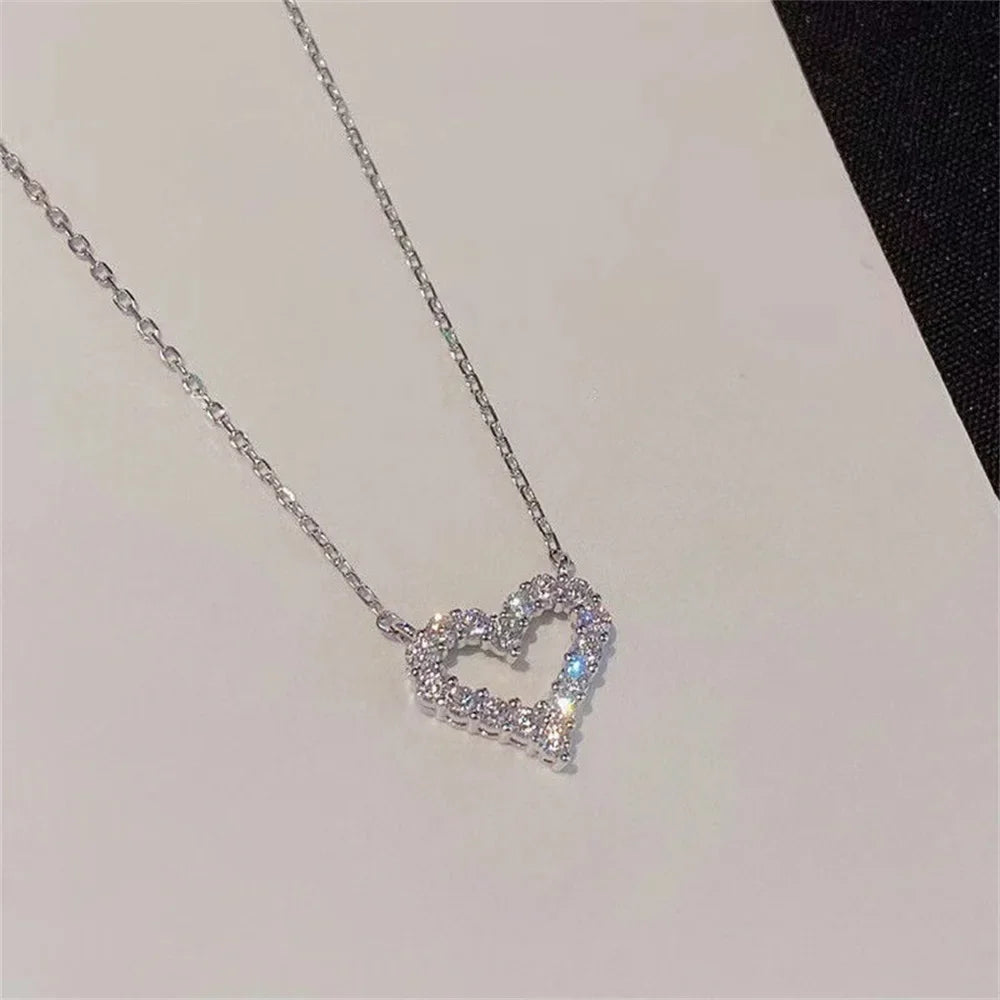 Elegant Crystal Love Pendant Necklace