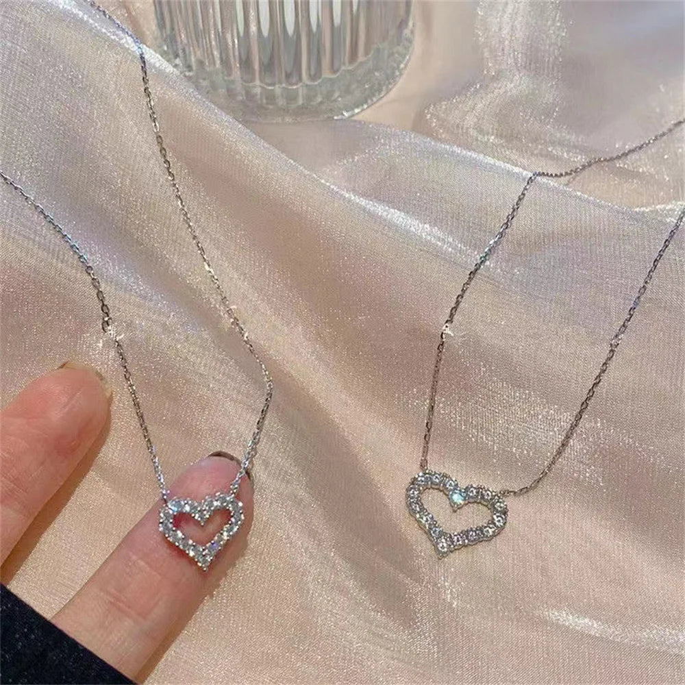 Elegant Crystal Love Pendant Necklace