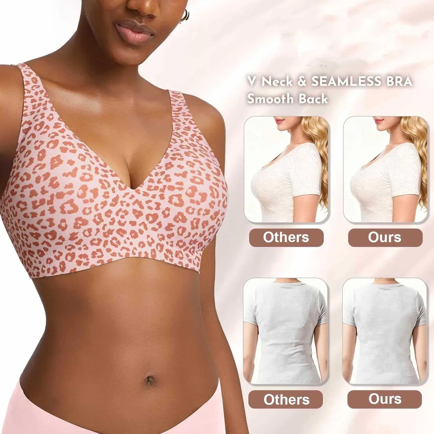 Seamless Pink Leopard Comfort Bra