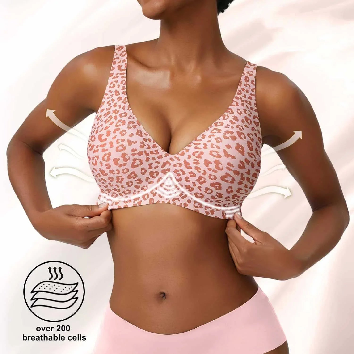 Seamless Pink Leopard Comfort Bra