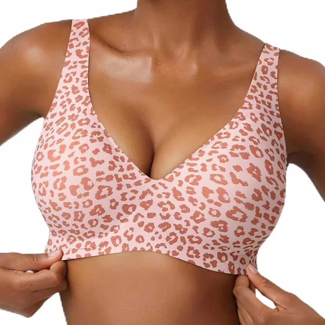 Seamless Pink Leopard Comfort Bra