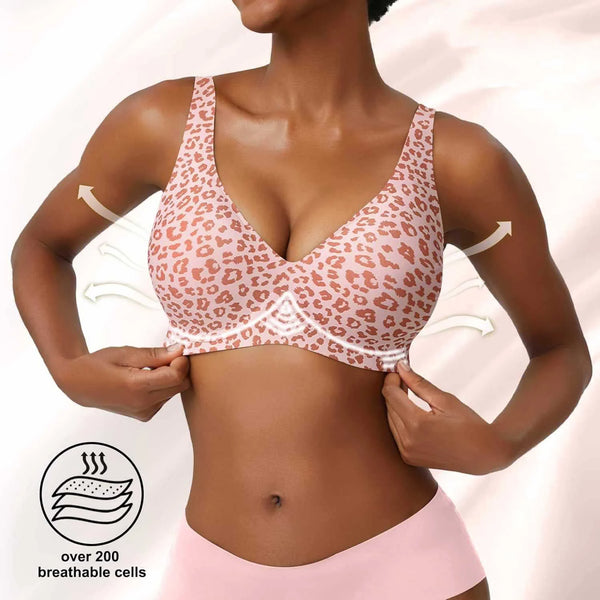 Seamless Leopard Print Comfort Bra